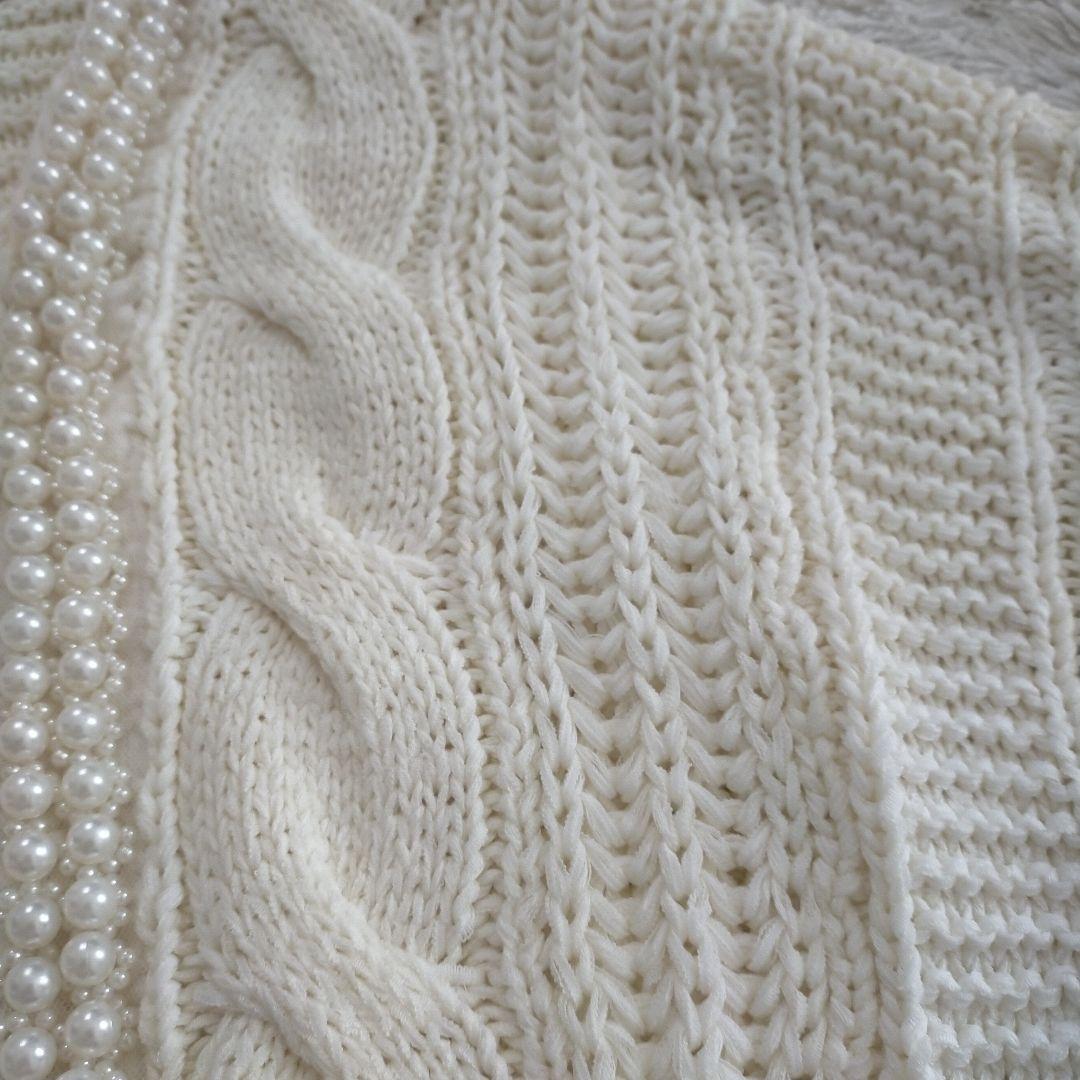 希少　ダチュラ　ドルマン　パール　ケーブルニット　アウター　平成　ギャル