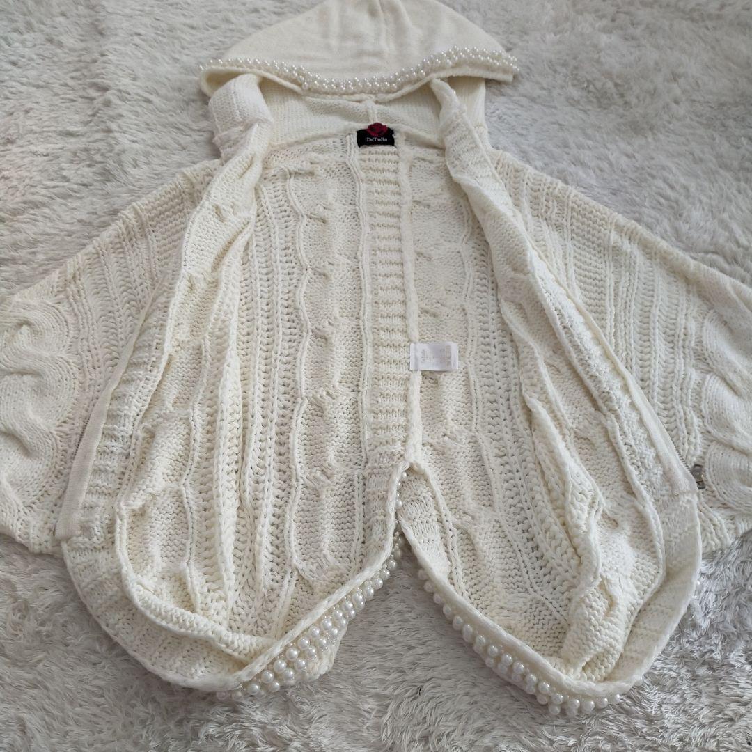 希少　ダチュラ　ドルマン　パール　ケーブルニット　アウター　平成　ギャル