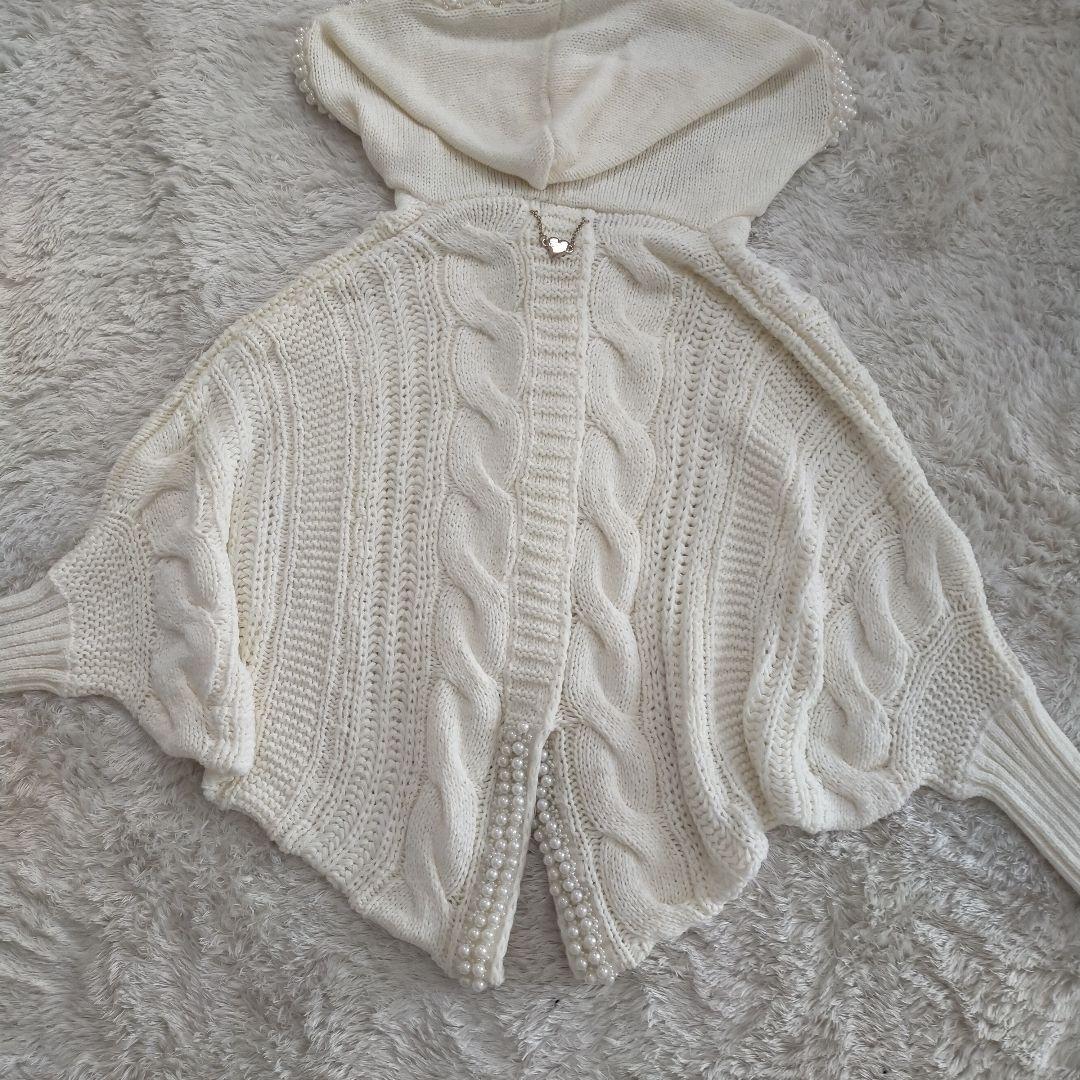 希少　ダチュラ　ドルマン　パール　ケーブルニット　アウター　平成　ギャル