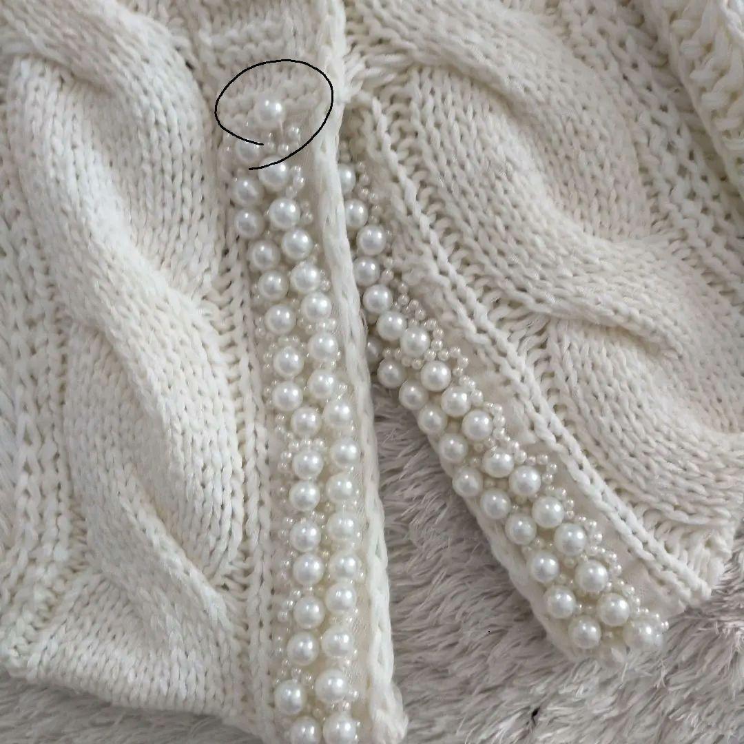 希少　ダチュラ　ドルマン　パール　ケーブルニット　アウター　平成　ギャル