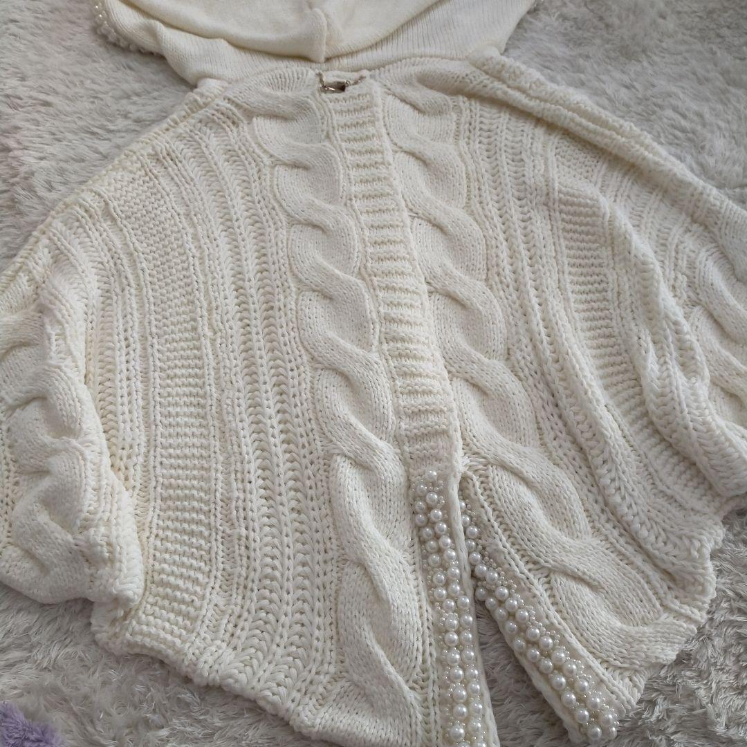 希少　ダチュラ　ドルマン　パール　ケーブルニット　アウター　平成　ギャル