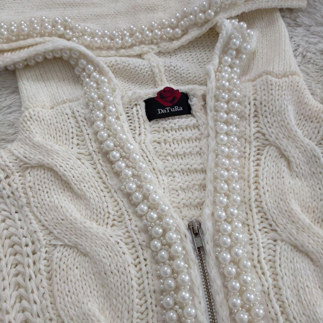 希少　ダチュラ　ドルマン　パール　ケーブルニット　アウター　平成　ギャル