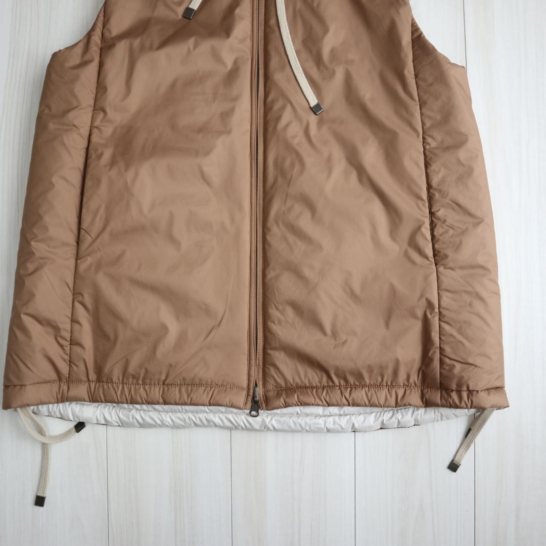 スウィンスウィング　キャメル＝らくだ毛100リバーシブル中綿ベスト　42(XL)