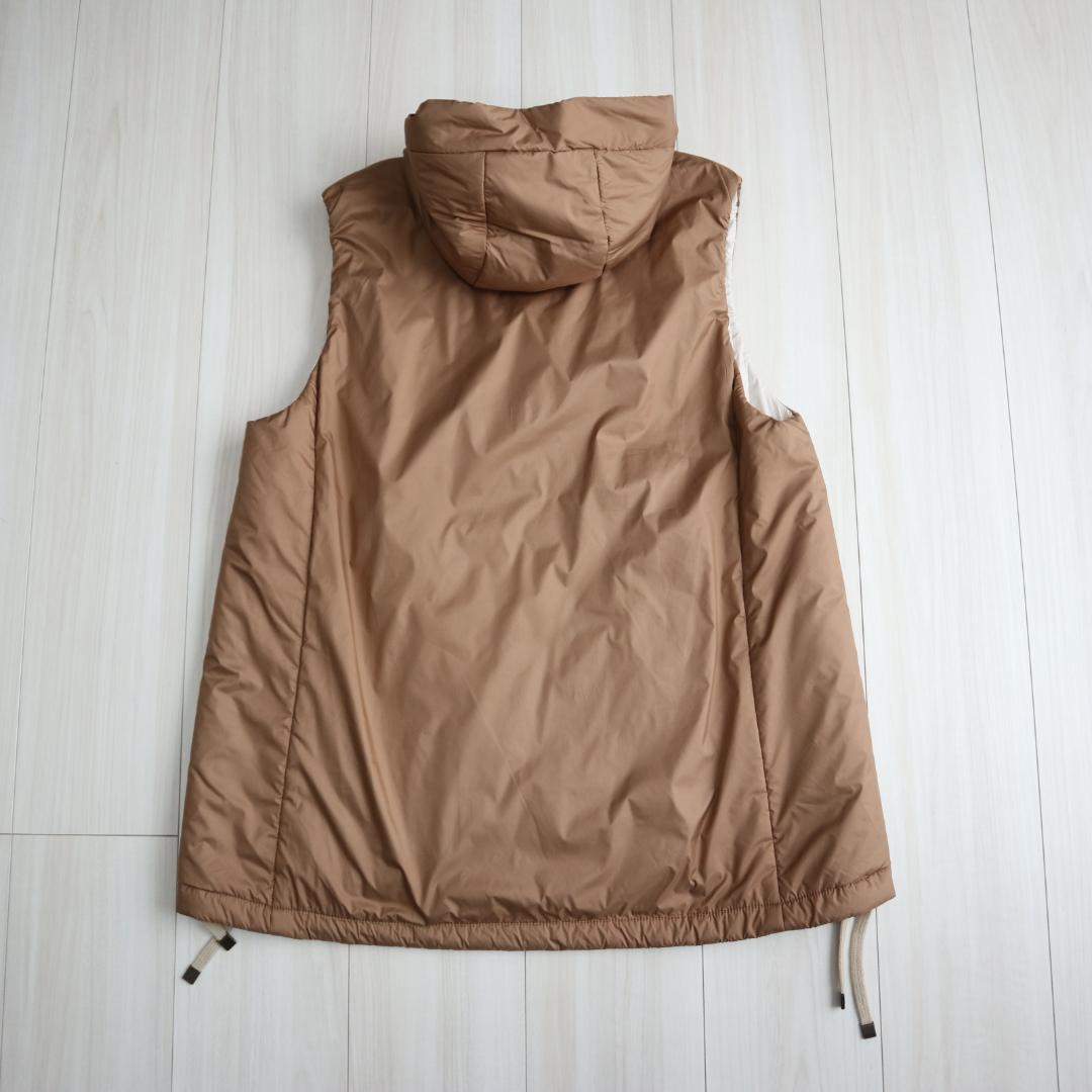 スウィンスウィング　キャメル＝らくだ毛100リバーシブル中綿ベスト　42(XL)