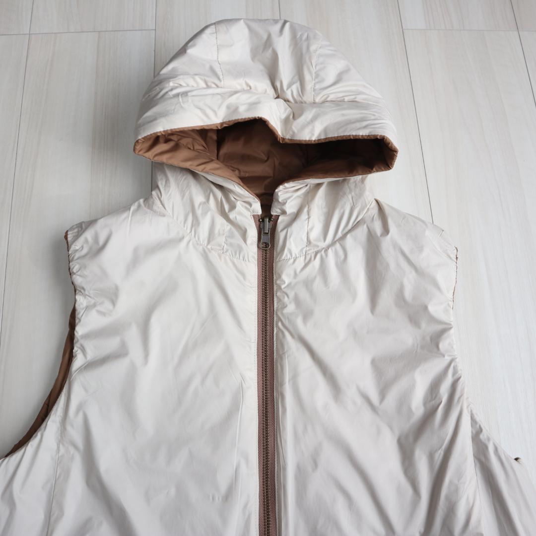 スウィンスウィング　キャメル＝らくだ毛100リバーシブル中綿ベスト　42(XL)