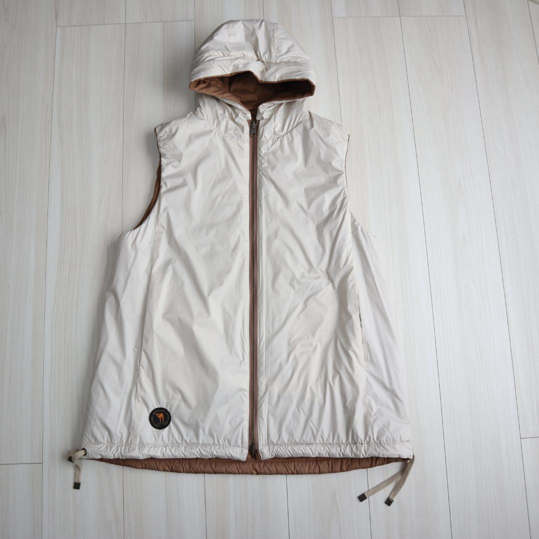 スウィンスウィング　キャメル＝らくだ毛100リバーシブル中綿ベスト　42(XL)