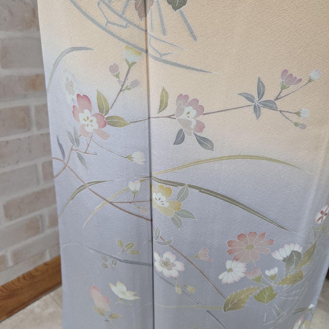 訪問着 4点フルセット、着物、袋帯、帯締め、帯揚げ ゆき丈長め69