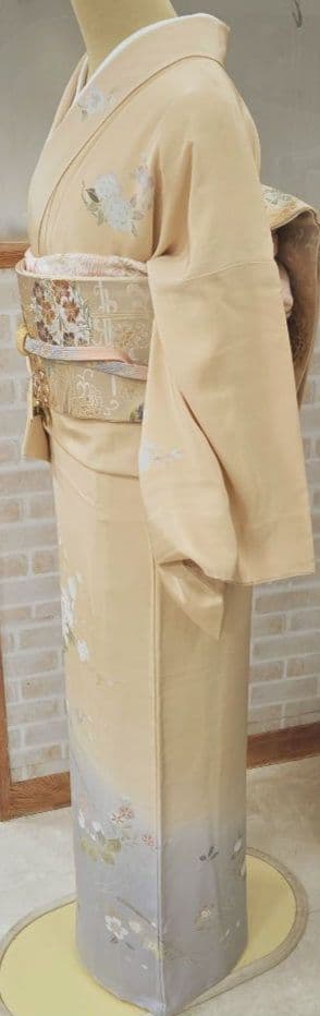 訪問着 4点フルセット、着物、袋帯、帯締め、帯揚げ ゆき丈長め69