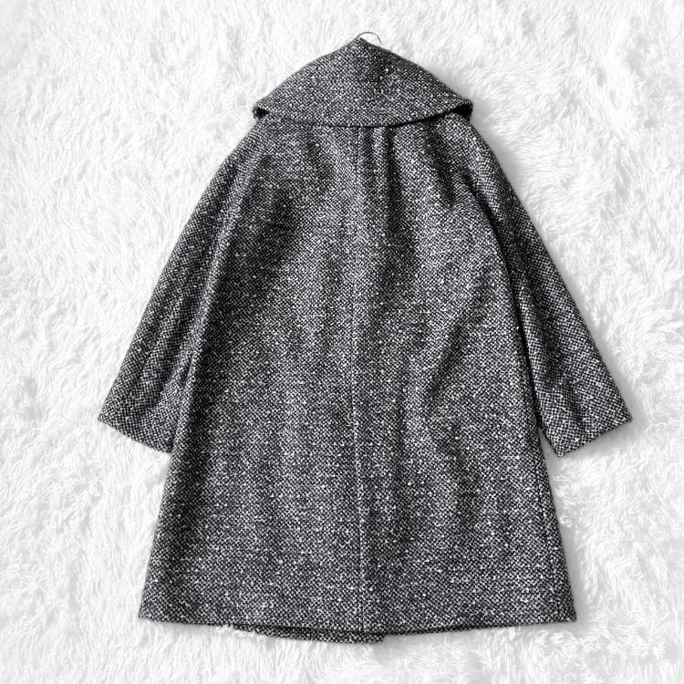 極美品 23区 アンゴラ アルパカ ツイードロングコート