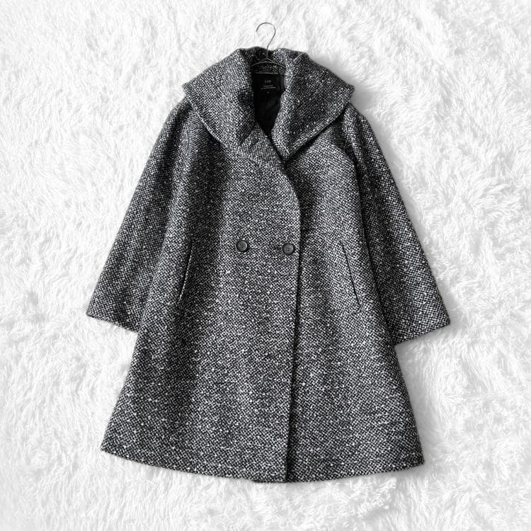 極美品 23区 アンゴラ アルパカ ツイードロングコート