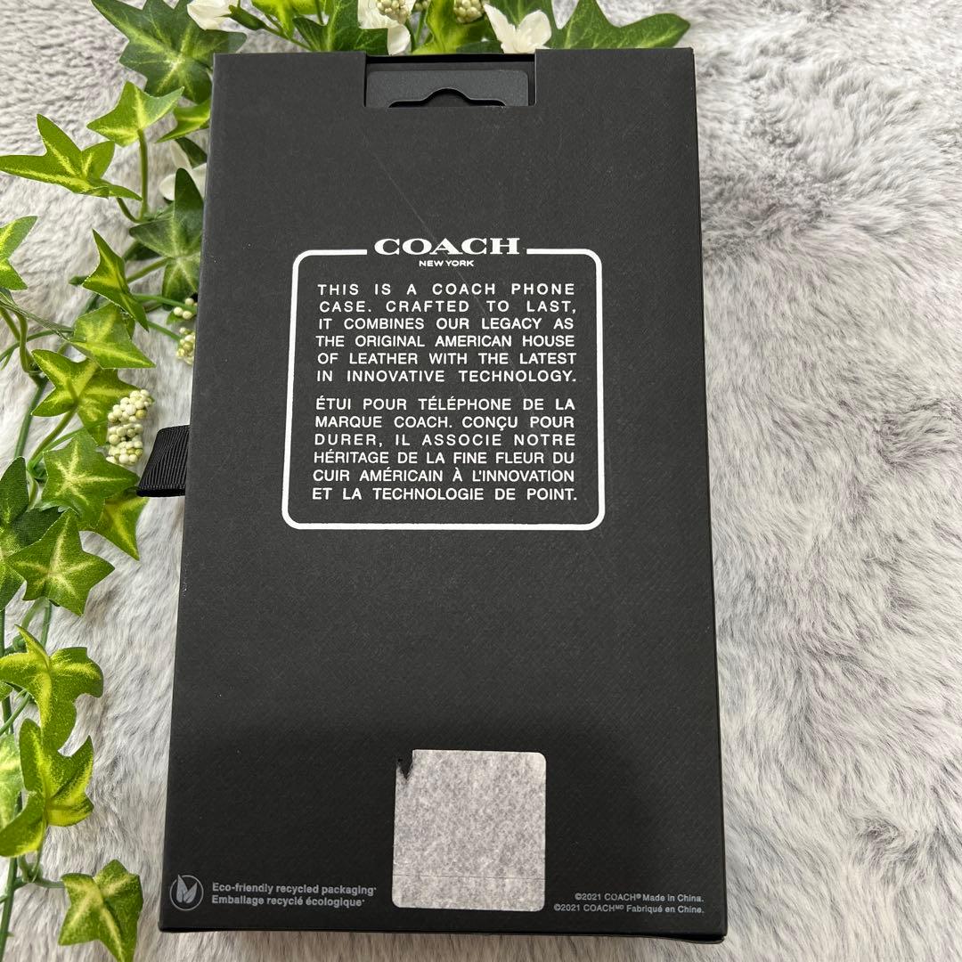 【新品未使用】iPhone13pro【COACH】2way手帳型ケース★花柄／白