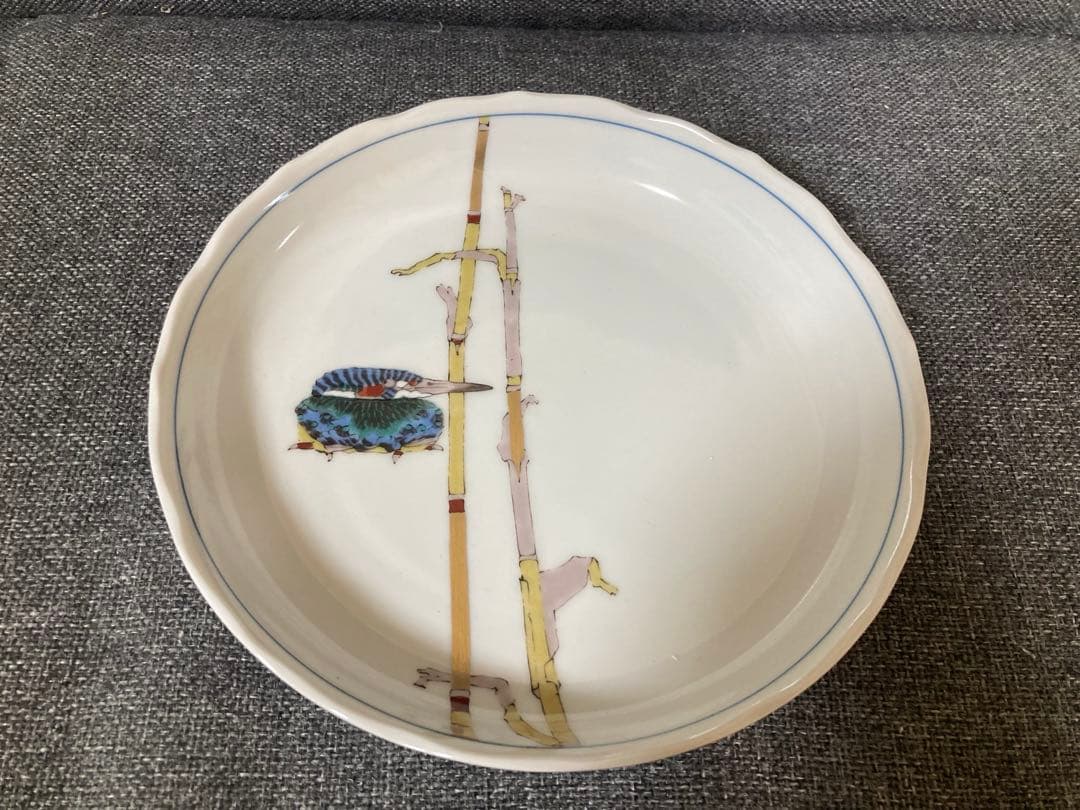 【未使用品】 九谷焼 武腰潤 泰山窯 人間国宝 川蝉 6枚セット 箱付