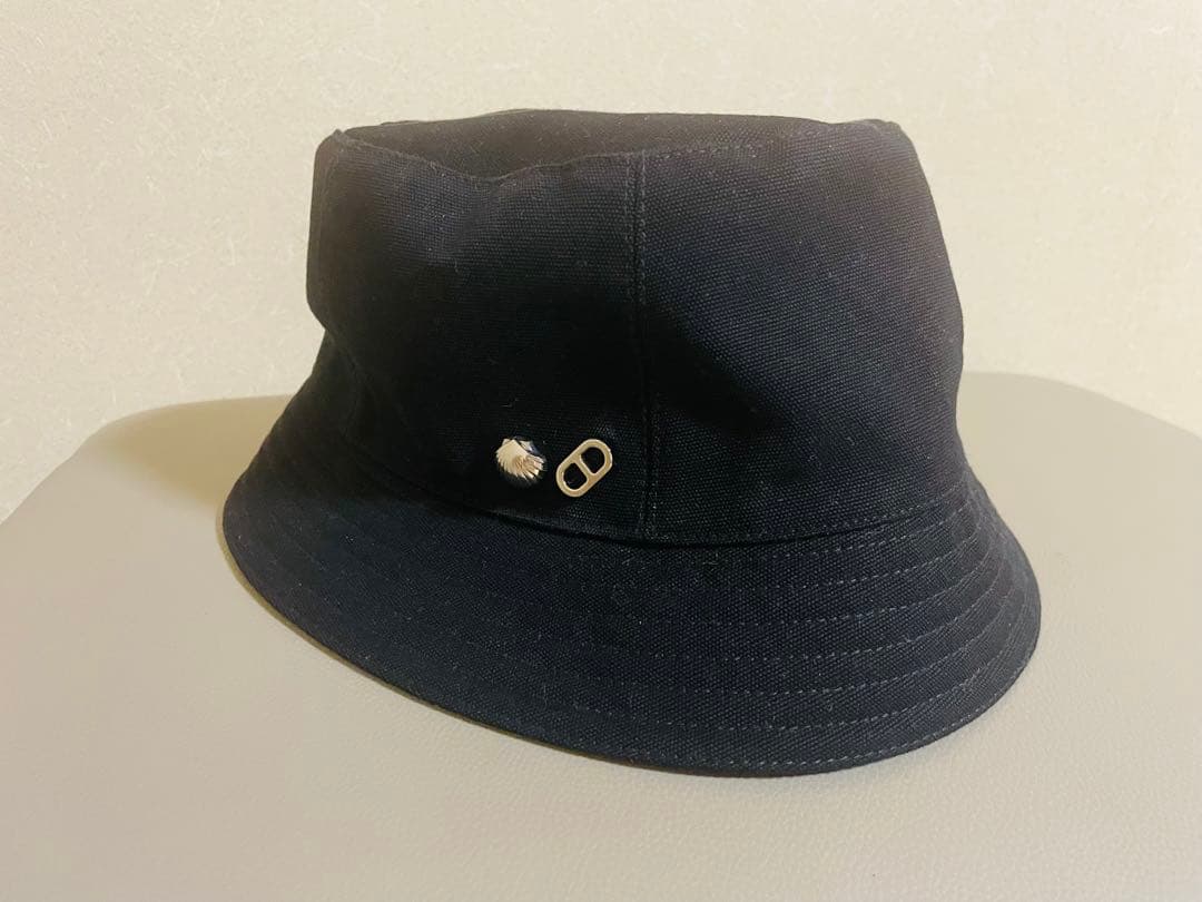 【未使用】エルメス 黒 ハット カルヴィ シーシェル 58