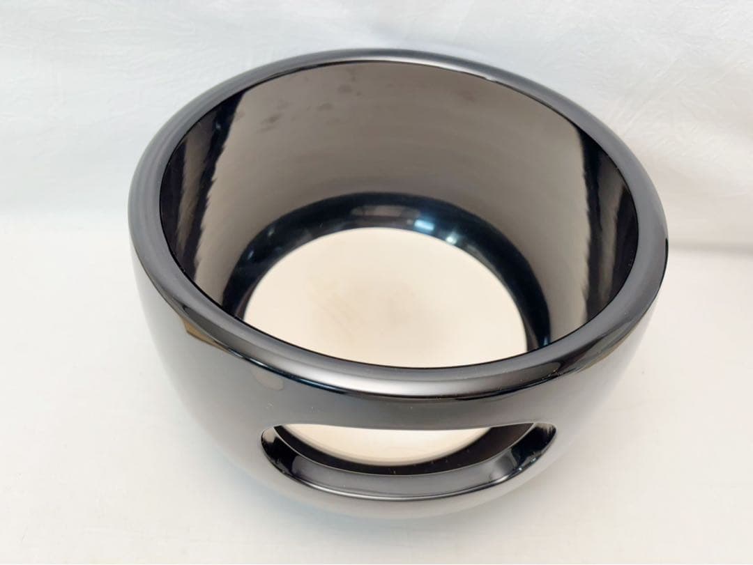 美品 茶道具 山本崇雲造 黒真塗 眉風炉 陶印 底瓦 前瓦 灰付 敷板 5点共箱