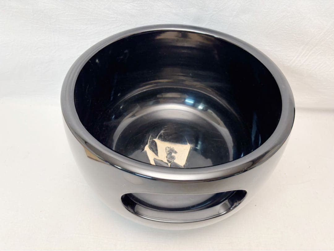 美品 茶道具 山本崇雲造 黒真塗 眉風炉 陶印 底瓦 前瓦 灰付 敷板 5点共箱