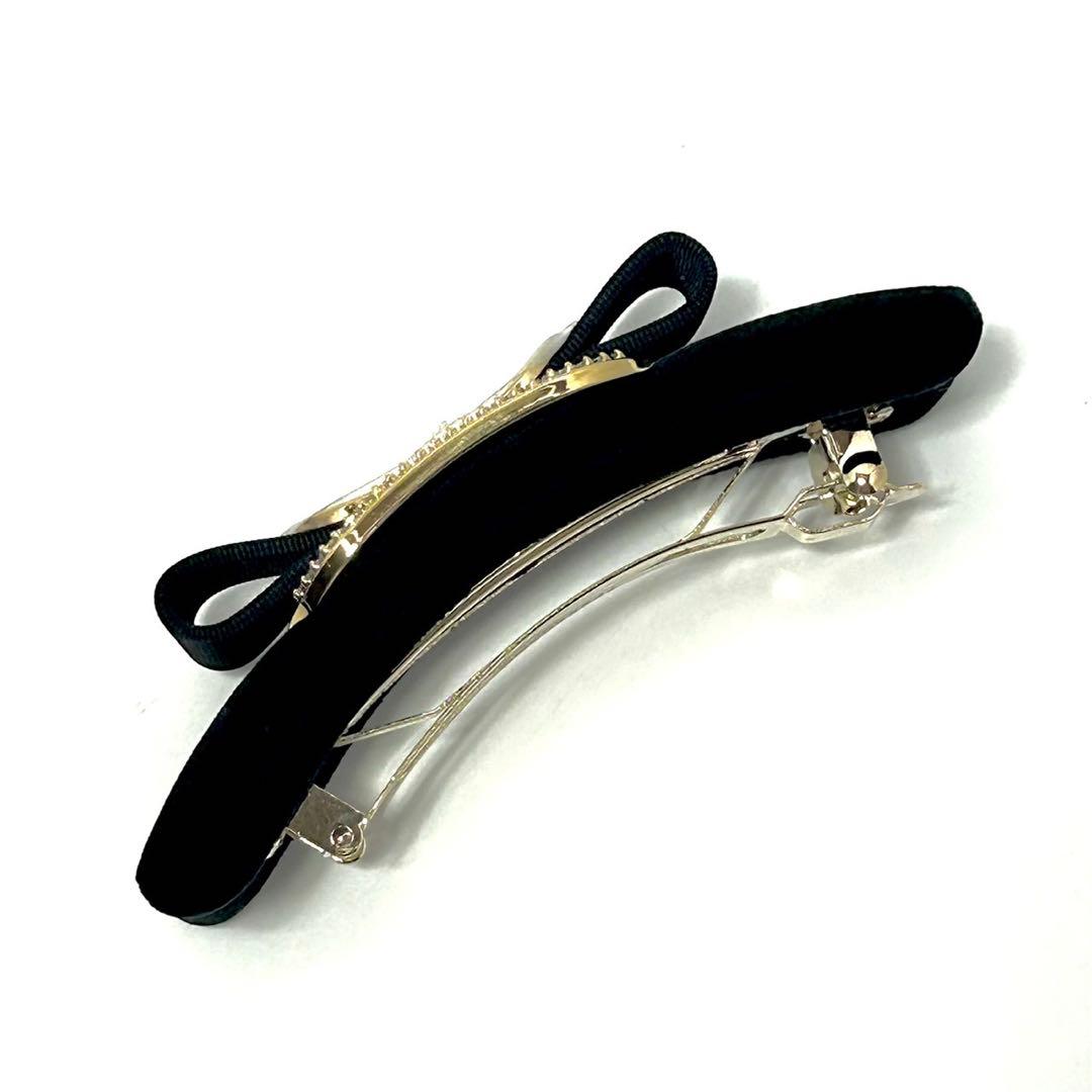 未使用 サルヴァトーレフェラガモ リボン バレッタ アクセサリー ラインストーン