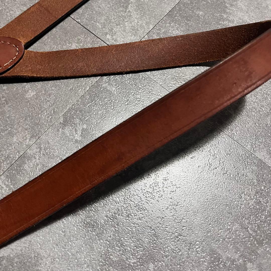 vasco ヴァスコ　サスペンダー　レザー　ブラウン　本革　金具　アメカジ　古着