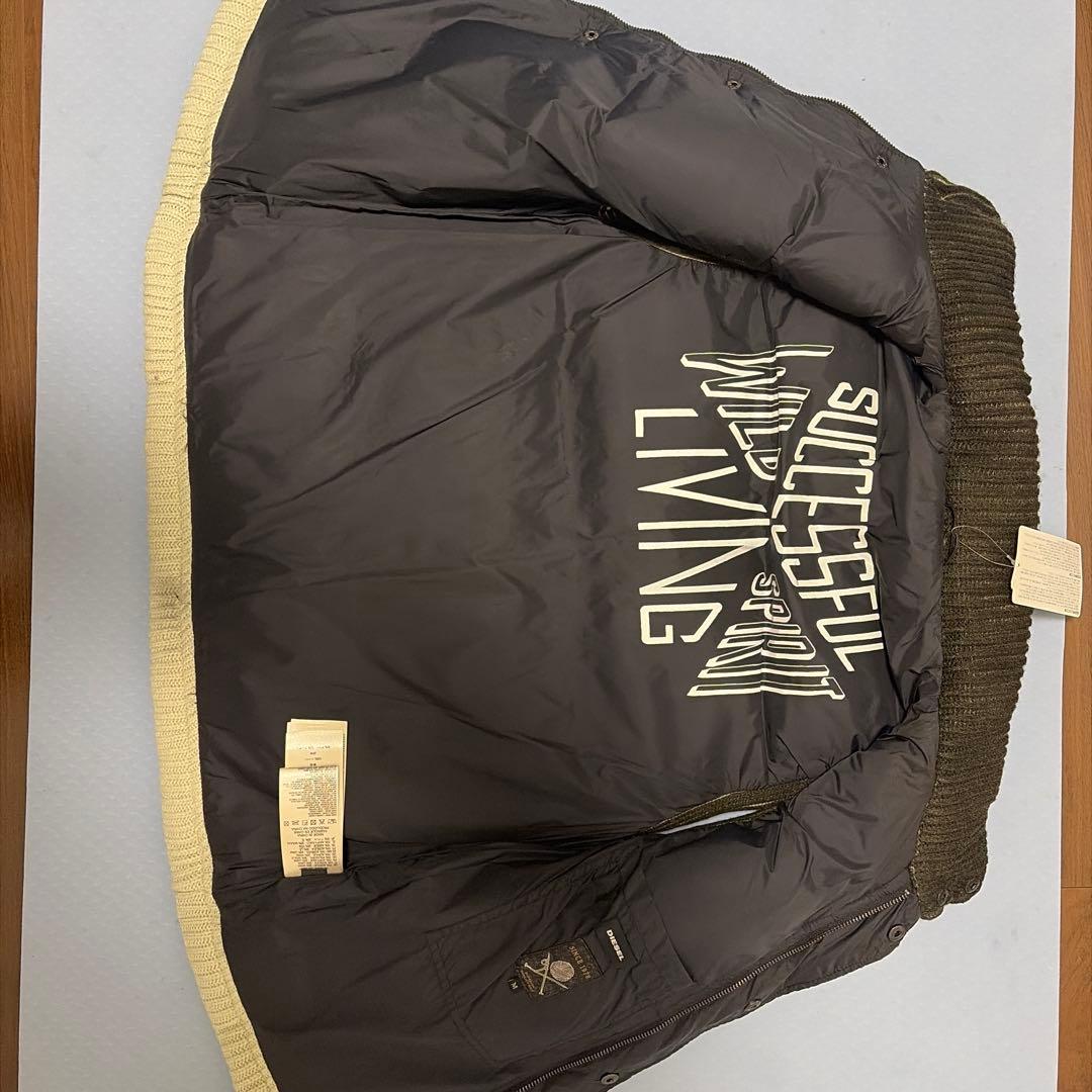 DIESEL ケーブル編みニットベスト M ブラック/ベージュ