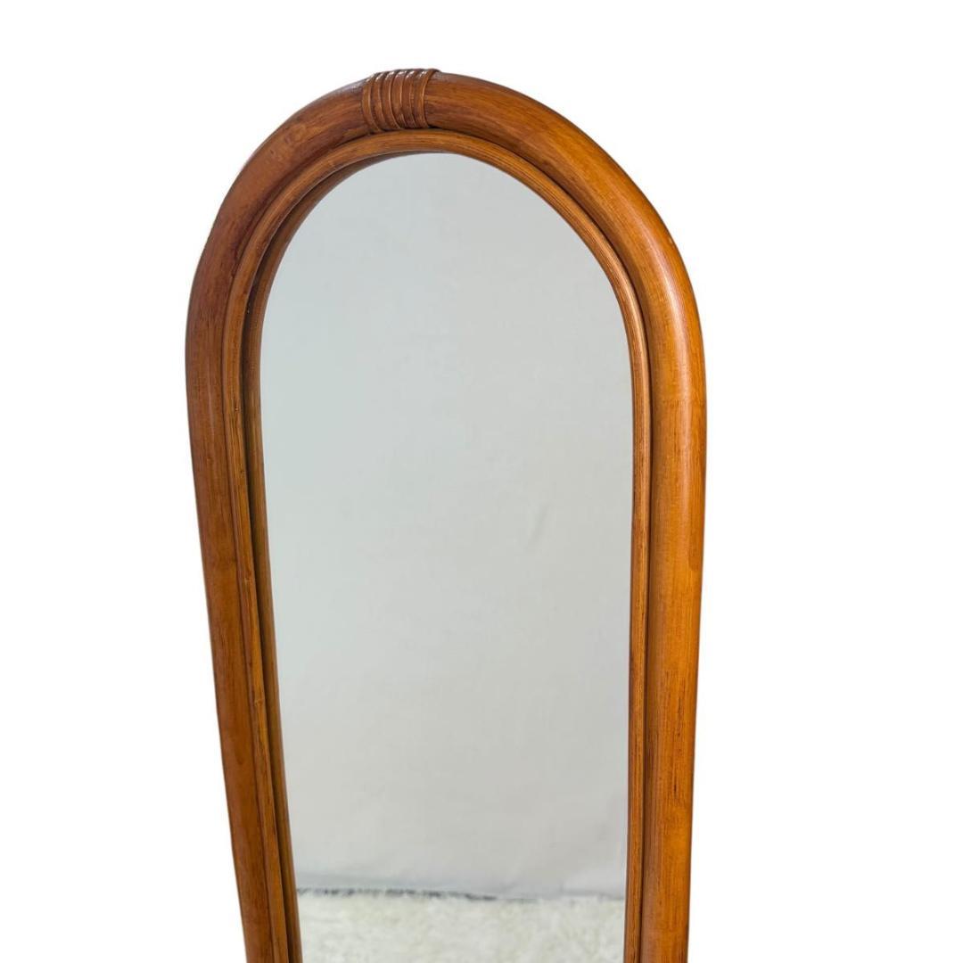 【希少】70〜80s BLUASTRA アンティークミラー　籐　25826-4