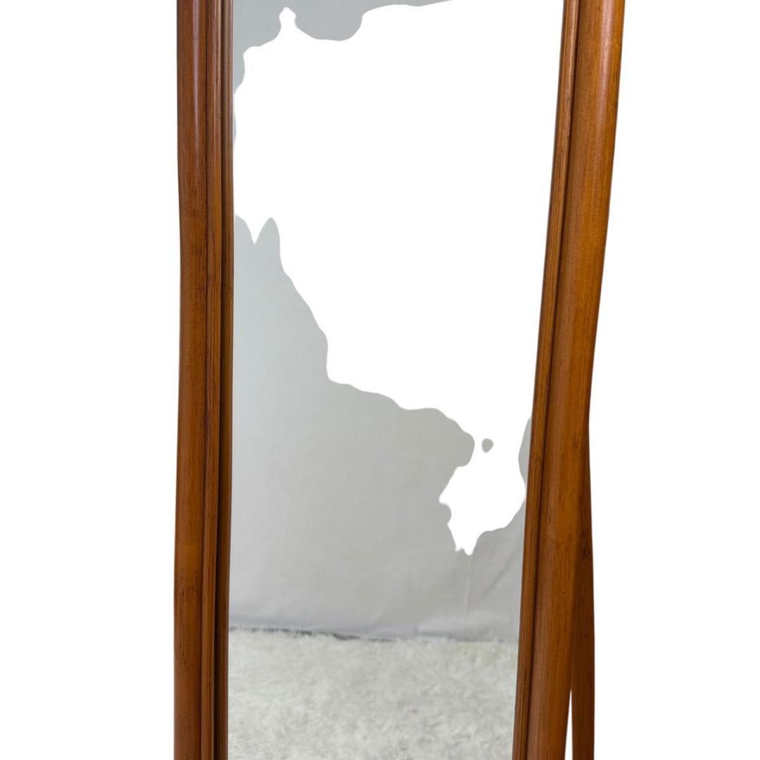 【希少】70〜80s BLUASTRA アンティークミラー　籐　25826-4