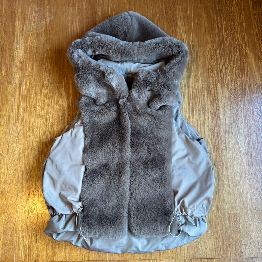 新品！異素材ダウンファーベスト