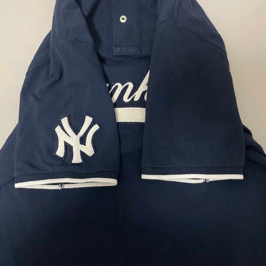 人気 完売 コラボ ラルフローレン ヤンキース ポロシャツ ネイビー S