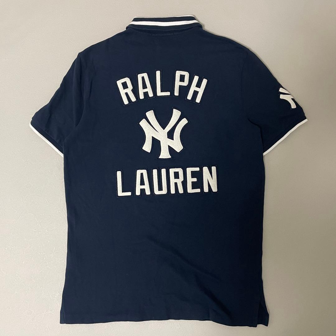 人気 完売 コラボ ラルフローレン ヤンキース ポロシャツ ネイビー S