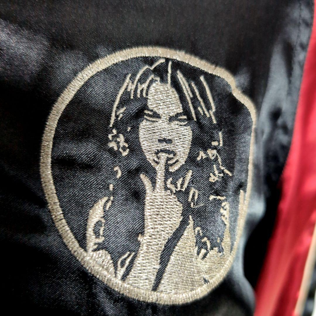 de15 HYSTERIC GLAMOUR スカジャン 黒×赤 レディースL相当