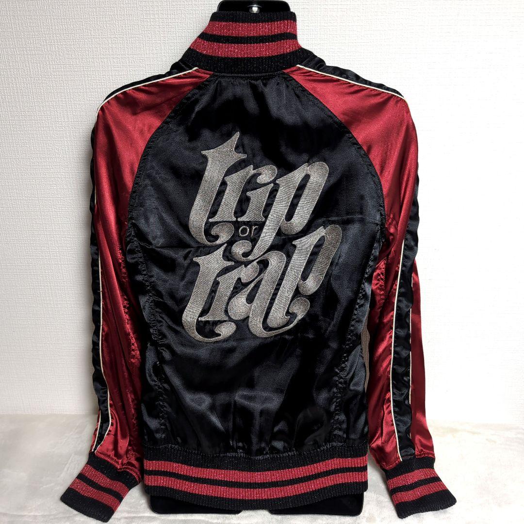 de15 HYSTERIC GLAMOUR スカジャン 黒×赤 レディースL相当