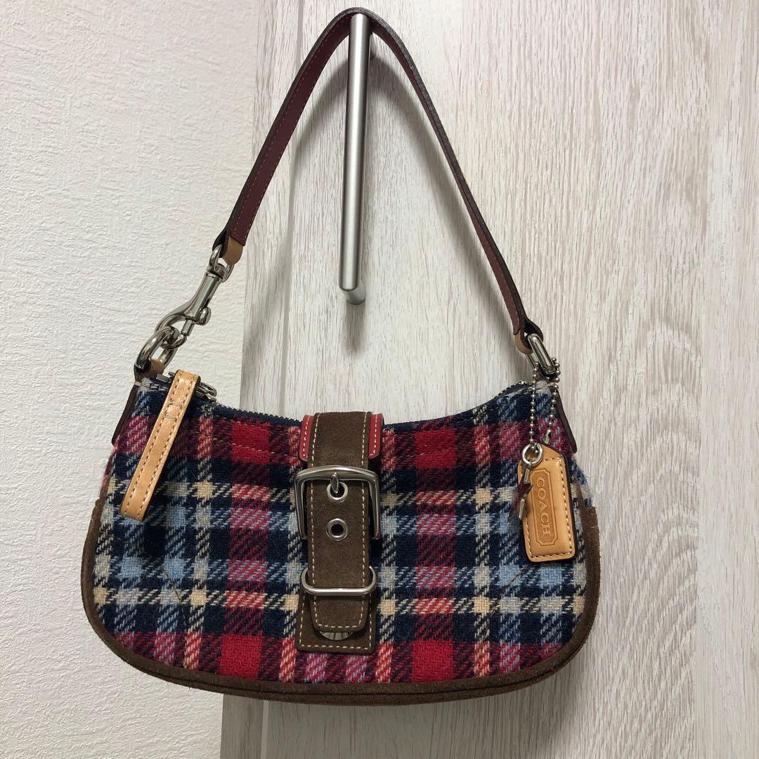 COACH チェック柄 ミニバッグ