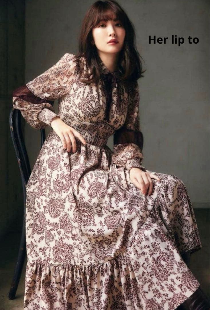 ワンピース Herlipto Winter Floral Longsleeve Dress