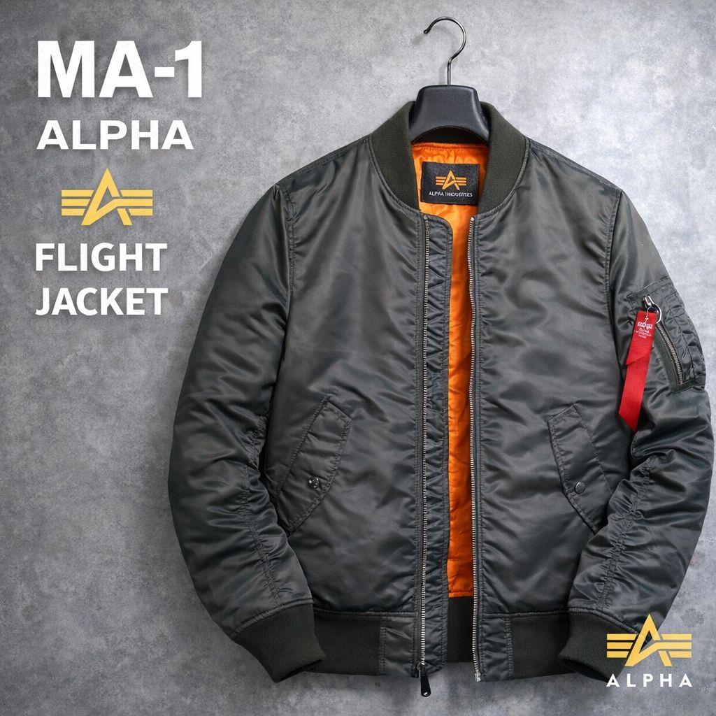 ALPHA MA-1 フライトジャケット Y2K USA製 オレンジ裏地 S