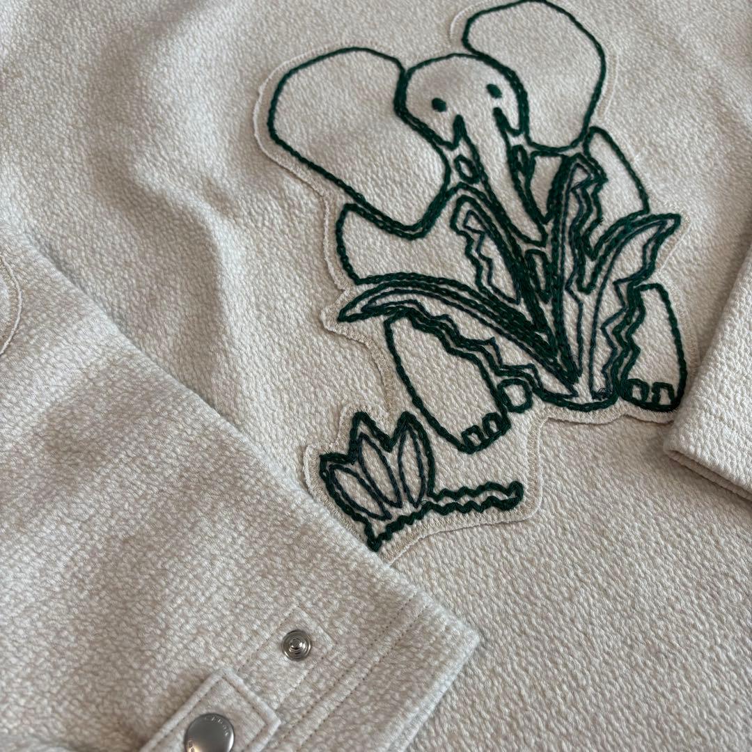 新品 CABaN ウールコットンダブルフェイス エンブロイダリープルオーバー