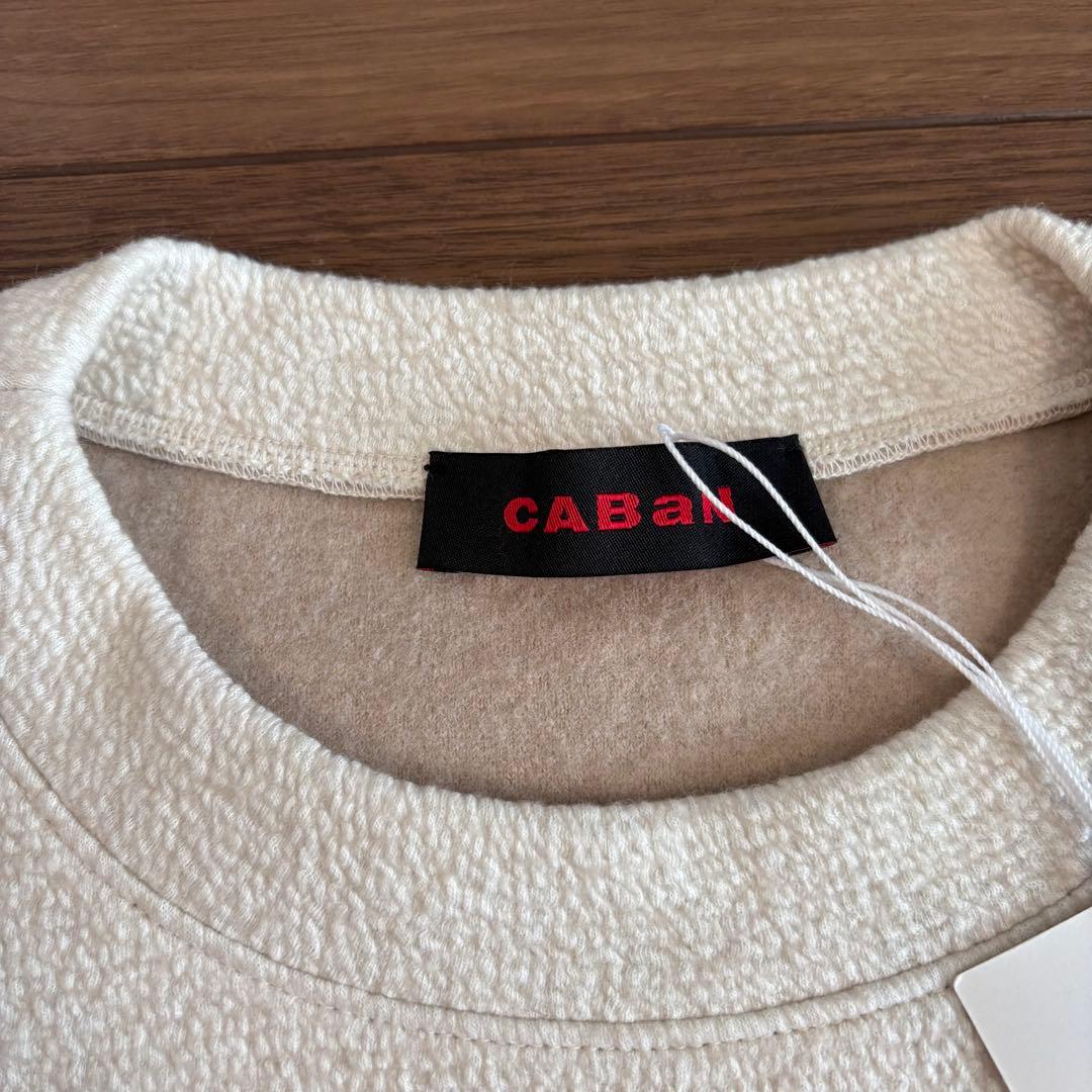新品 CABaN ウールコットンダブルフェイス エンブロイダリープルオーバー