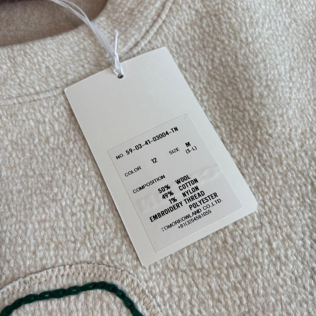 新品 CABaN ウールコットンダブルフェイス エンブロイダリープルオーバー