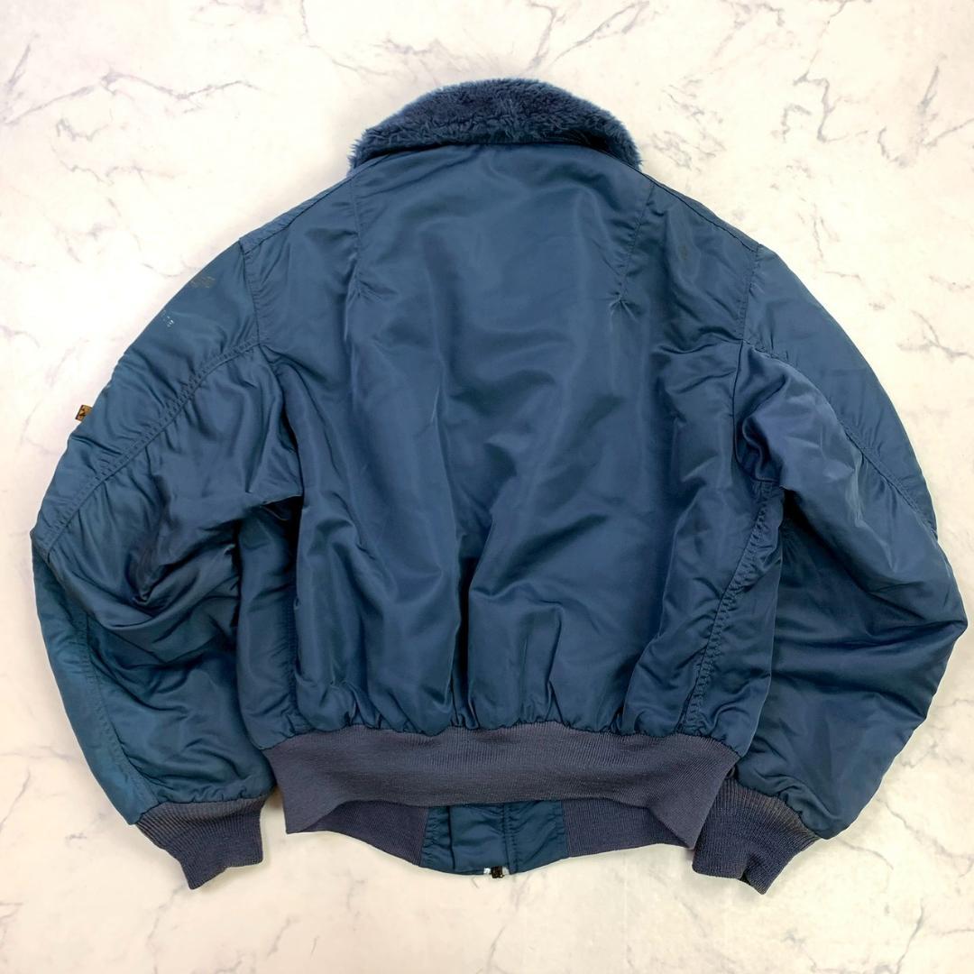 50s復刻★ USA製 ALPHA B-15C ネイビー L　E019