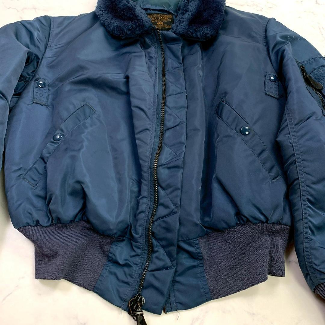 50s復刻★ USA製 ALPHA B-15C ネイビー L　E019