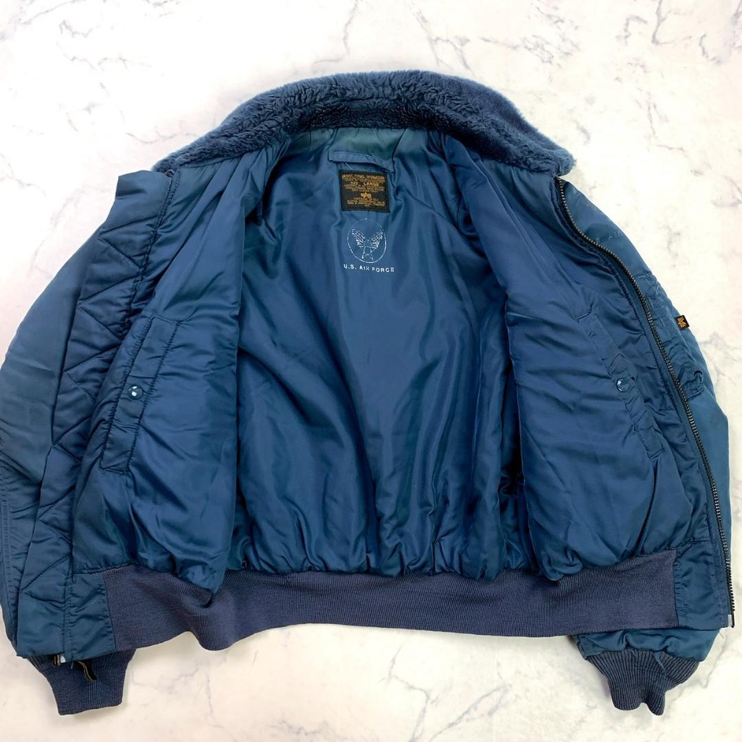 50s復刻★ USA製 ALPHA B-15C ネイビー L　E019