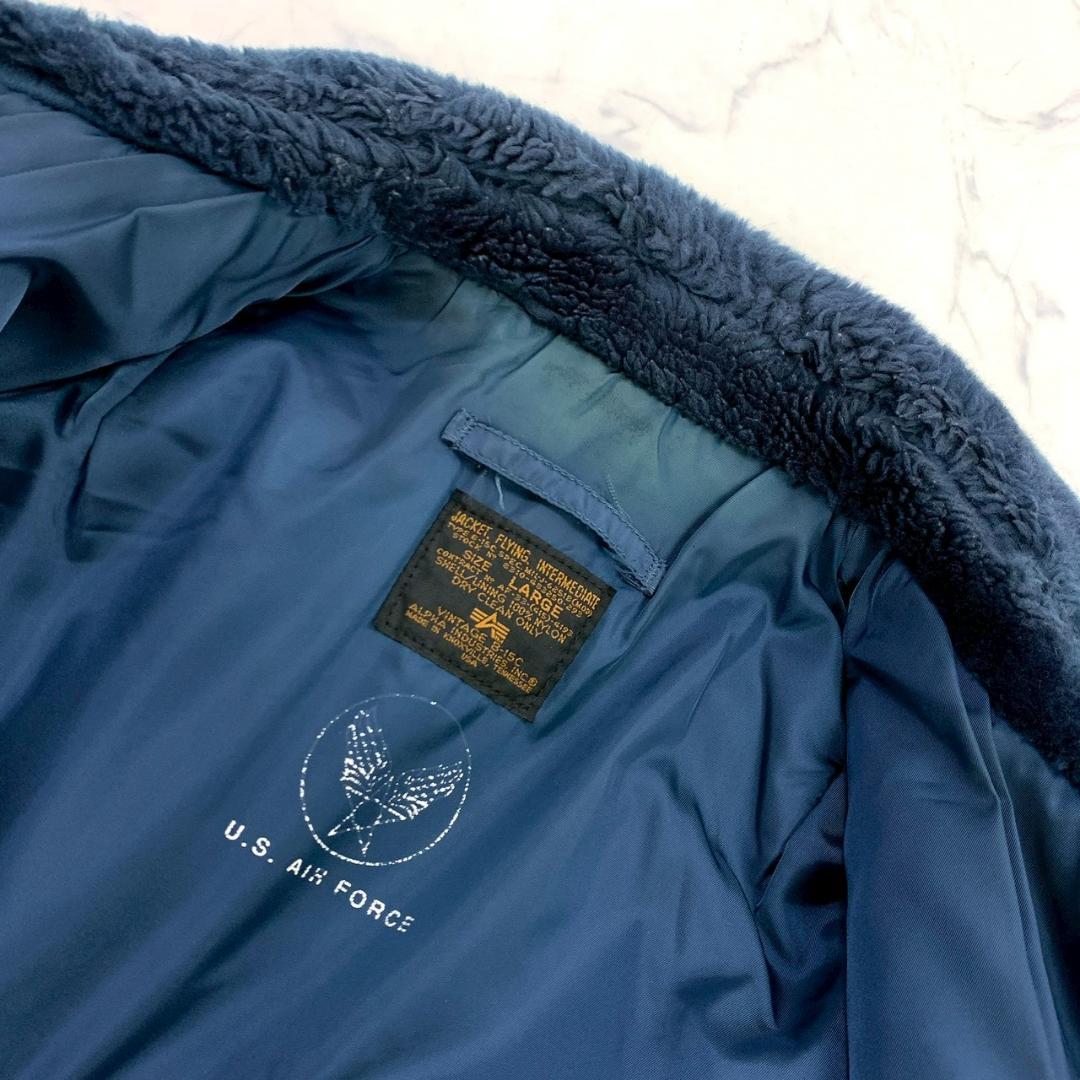 50s復刻★ USA製 ALPHA B-15C ネイビー L　E019