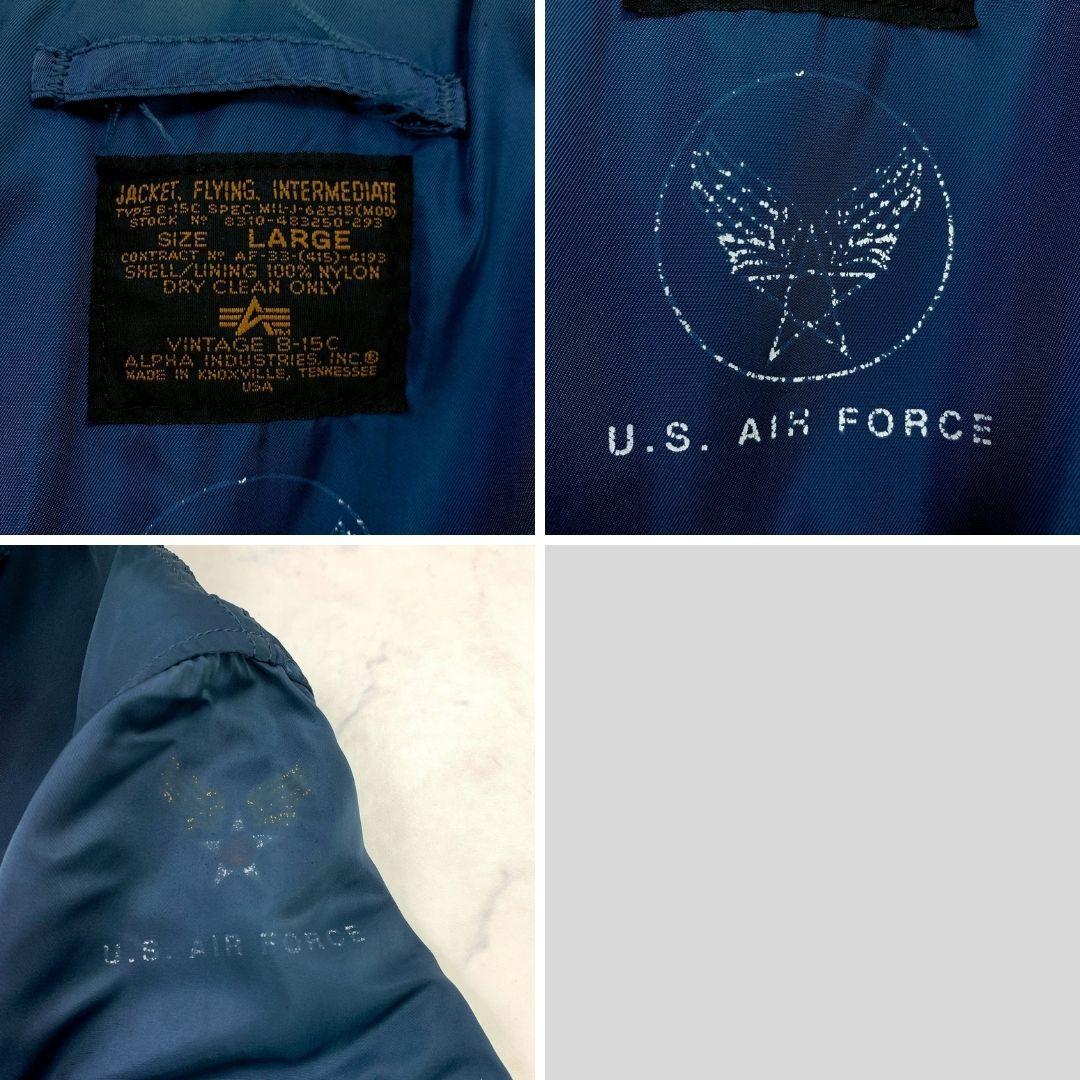 50s復刻★ USA製 ALPHA B-15C ネイビー L　E019