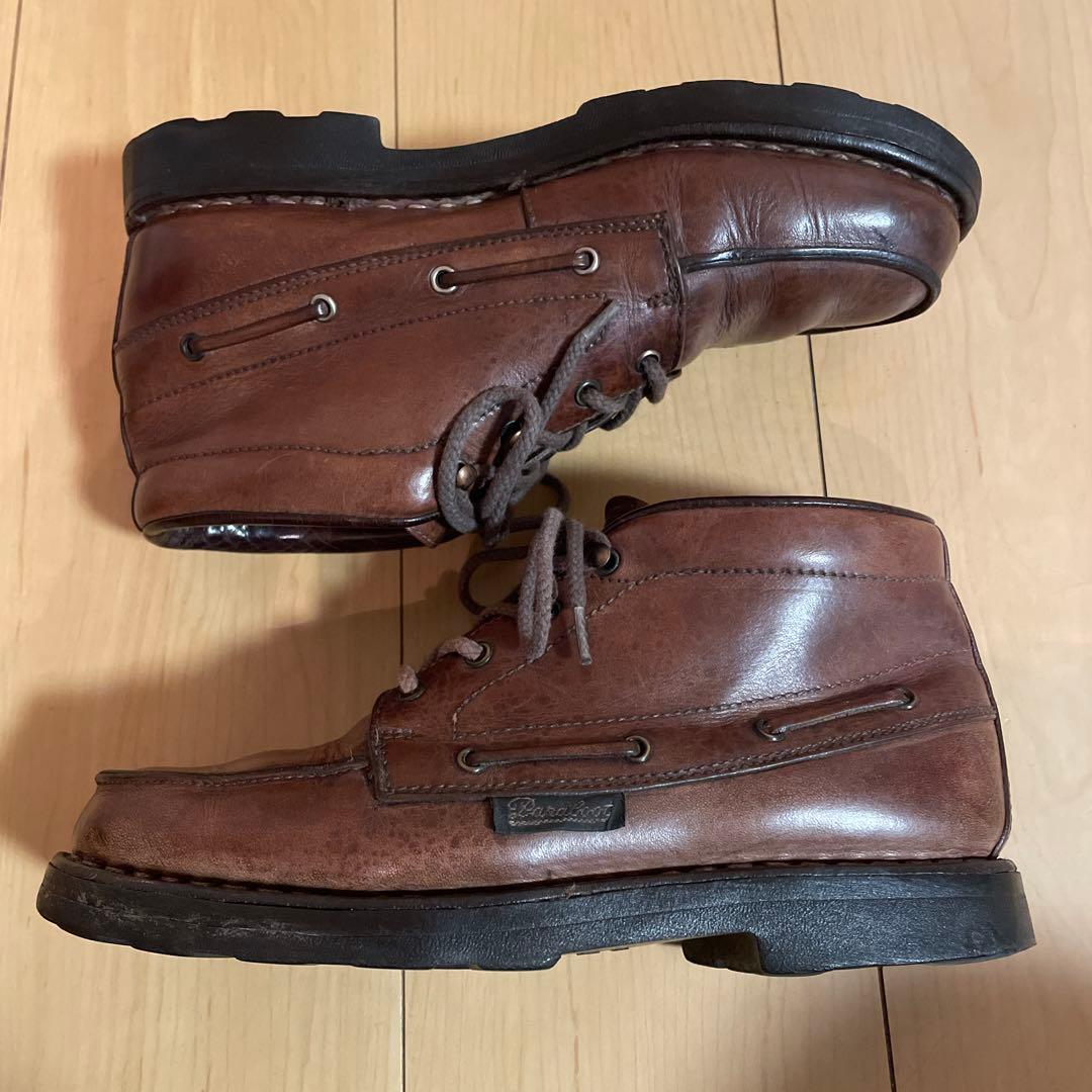 フランス製【パラブーツ】ヴィンテージでかタグ ミドルカットモカシンレザーシューズ