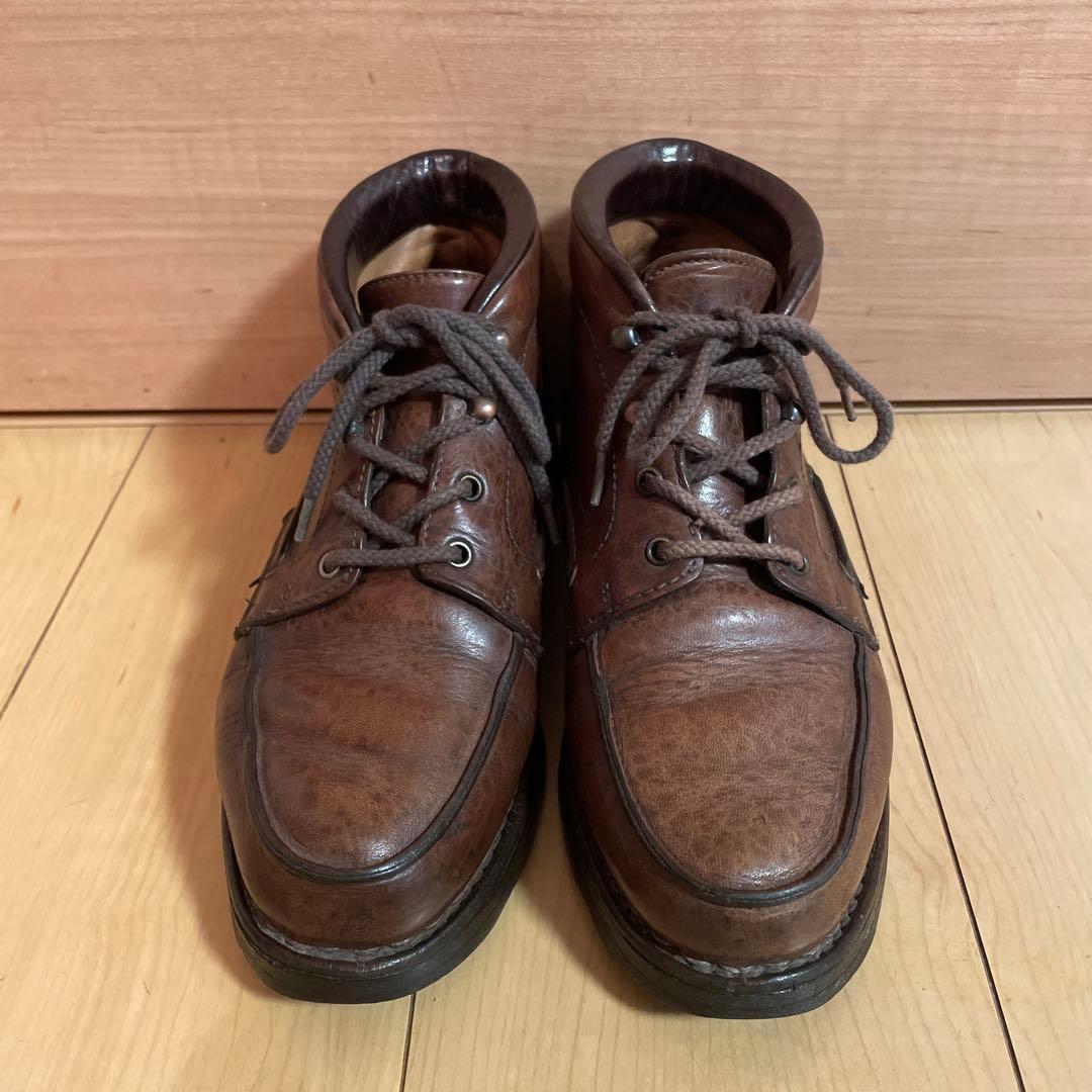 フランス製【パラブーツ】ヴィンテージでかタグ ミドルカットモカシンレザーシューズ