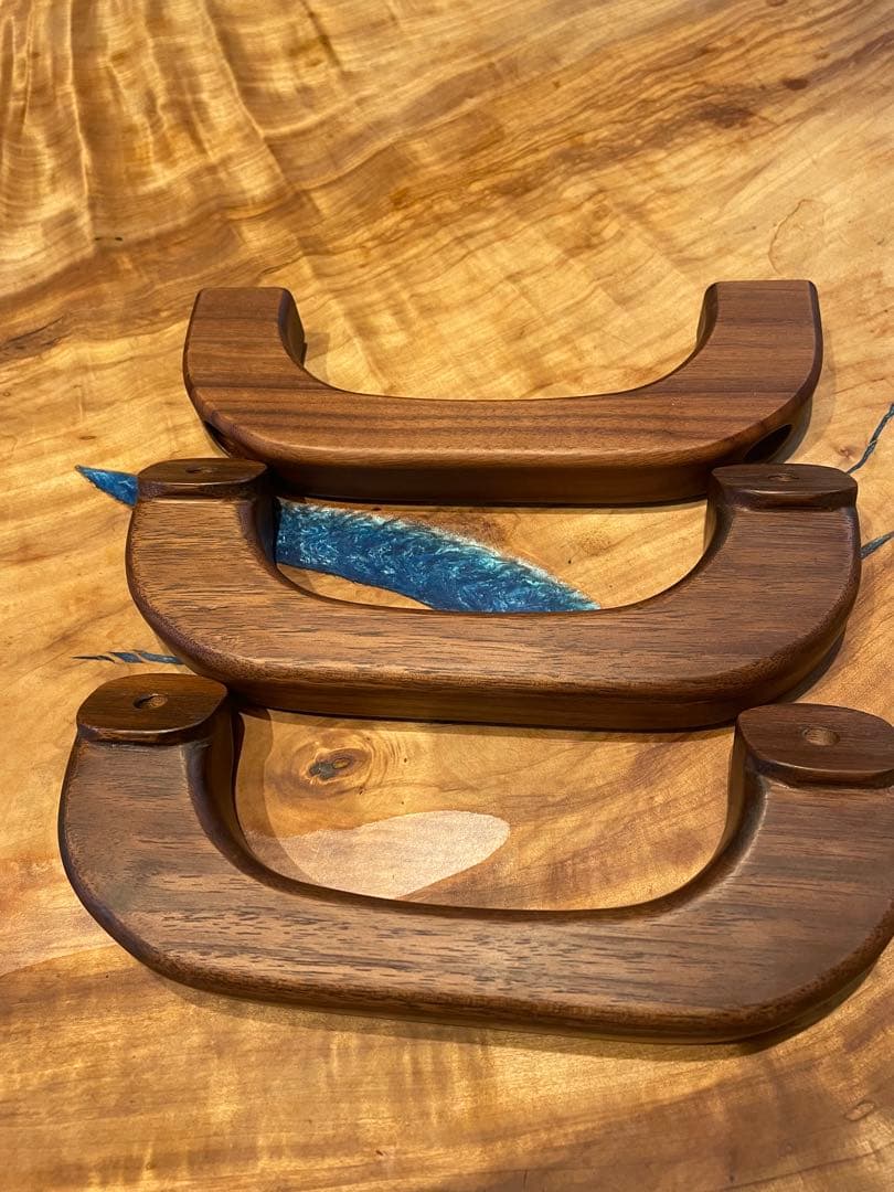 95プラド用ウォールナットアシストグリップ 3個セット