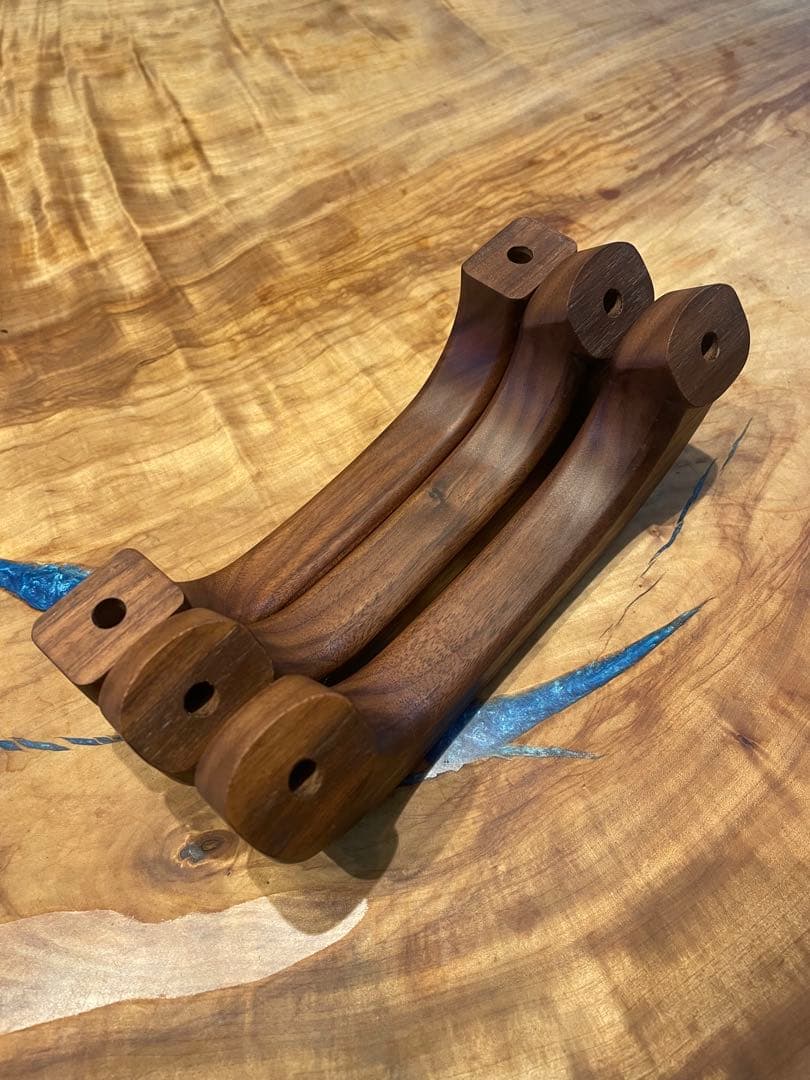 95プラド用ウォールナットアシストグリップ 3個セット