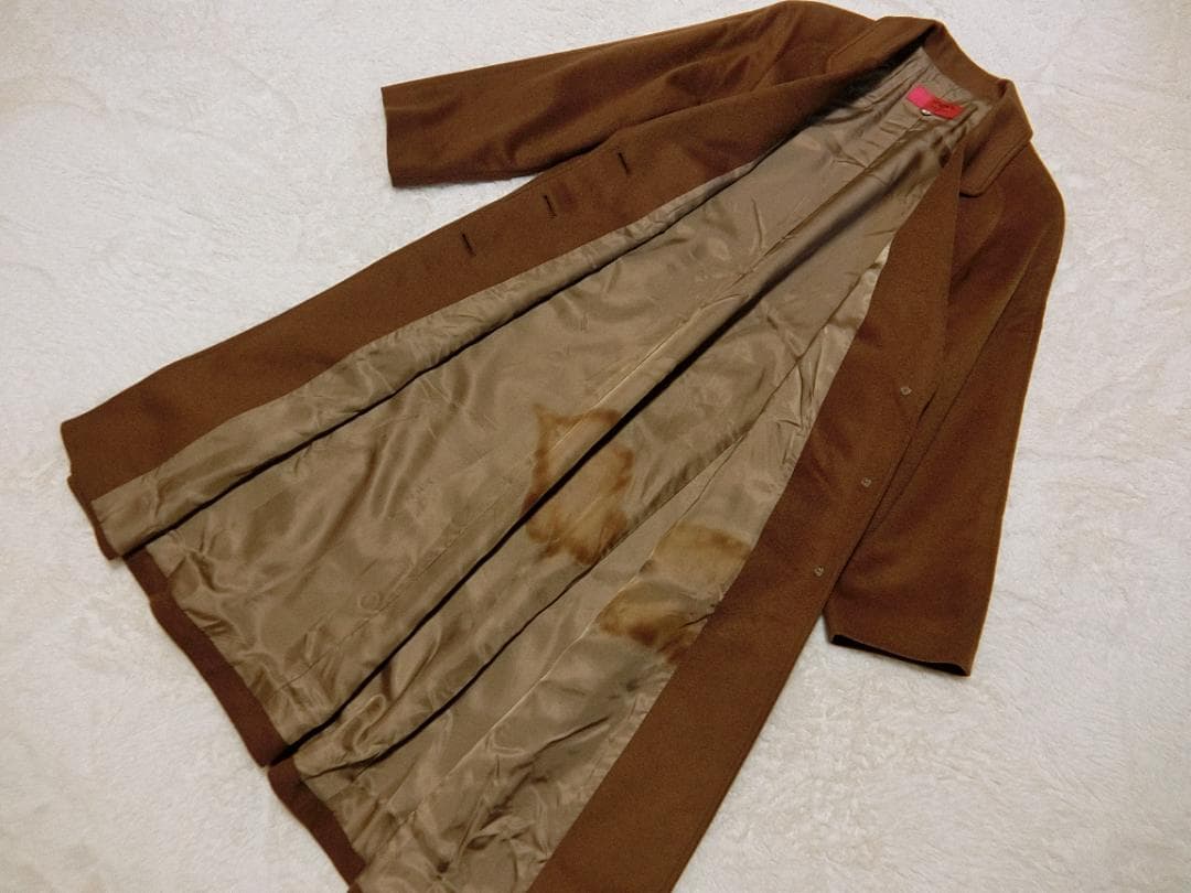 ウンガロ　カシミヤウール　カシミヤ１００％　チェスターコート　ブラウン　９