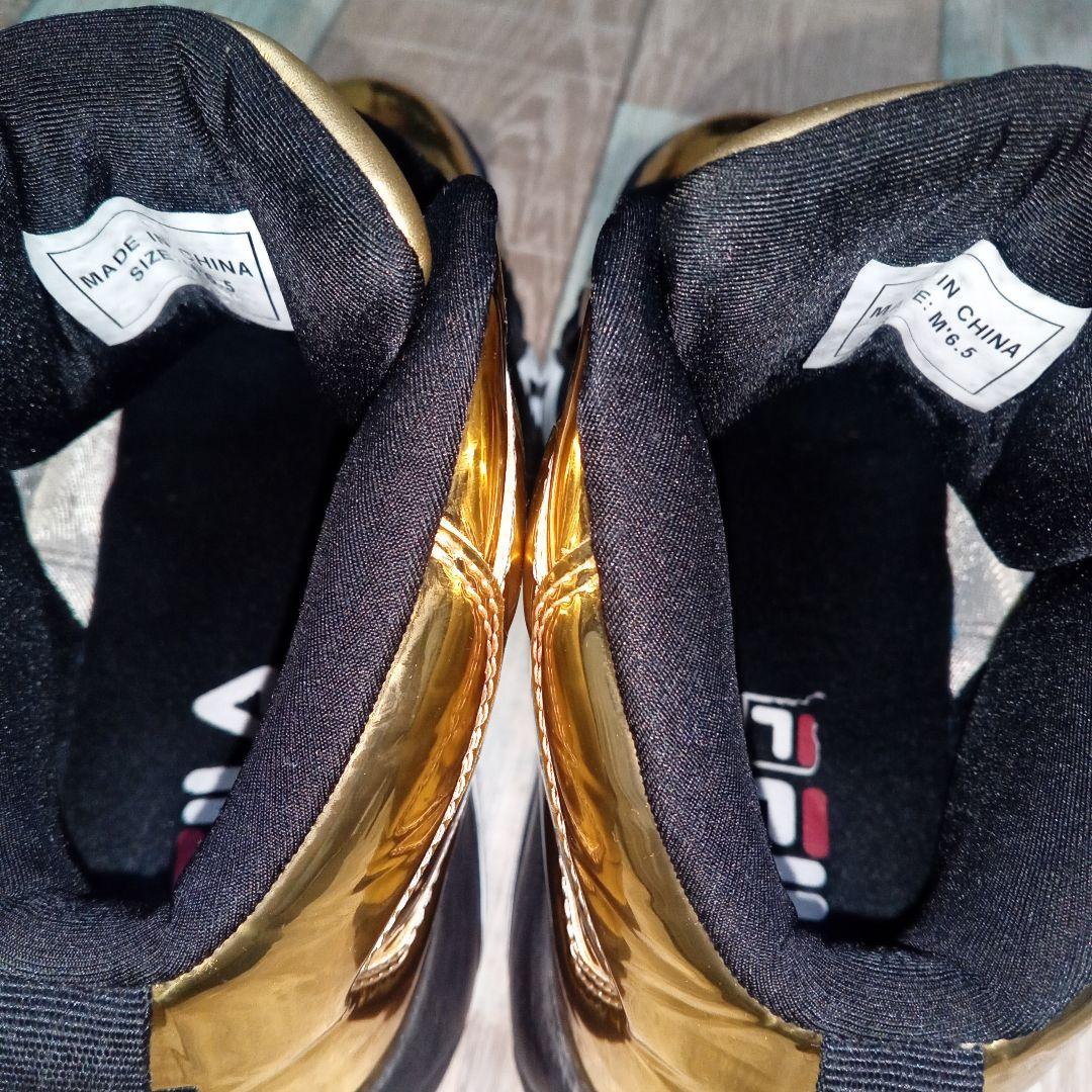 美品　FILA　24.5　ゴールドカラー　ハイカット　MB　フィラ　Y2K