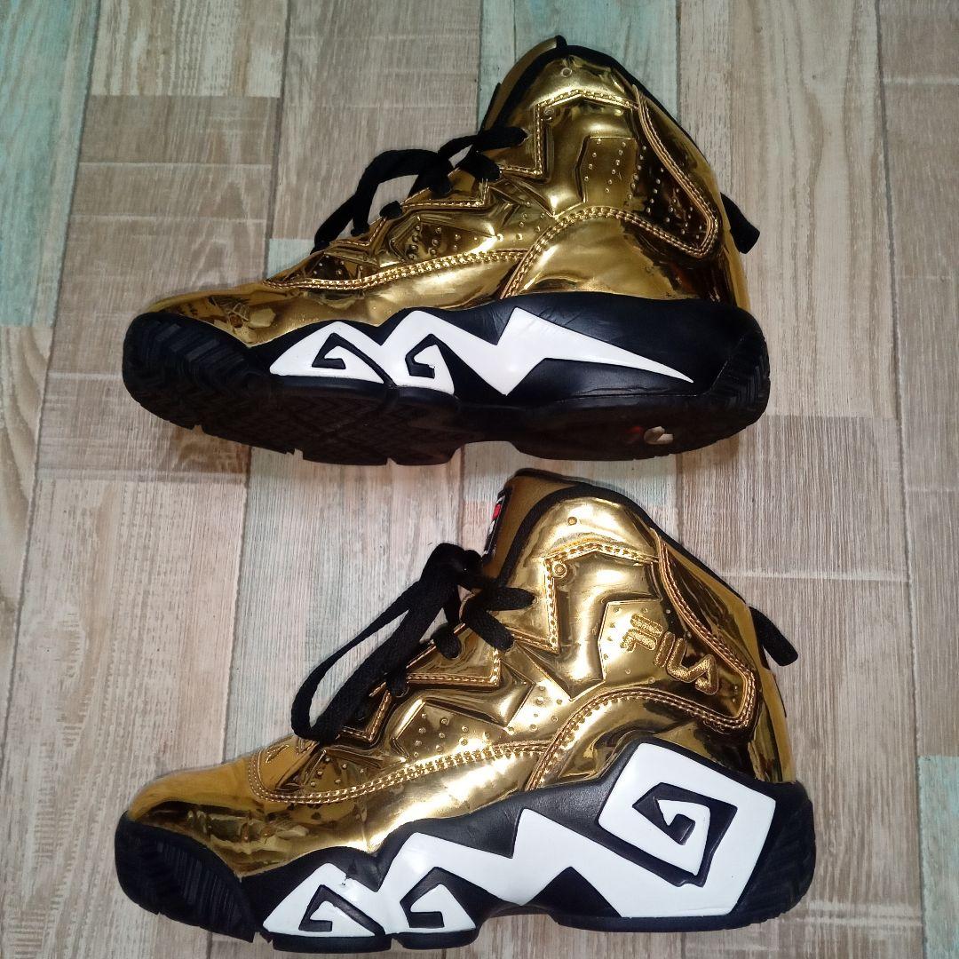 美品　FILA　24.5　ゴールドカラー　ハイカット　MB　フィラ　Y2K