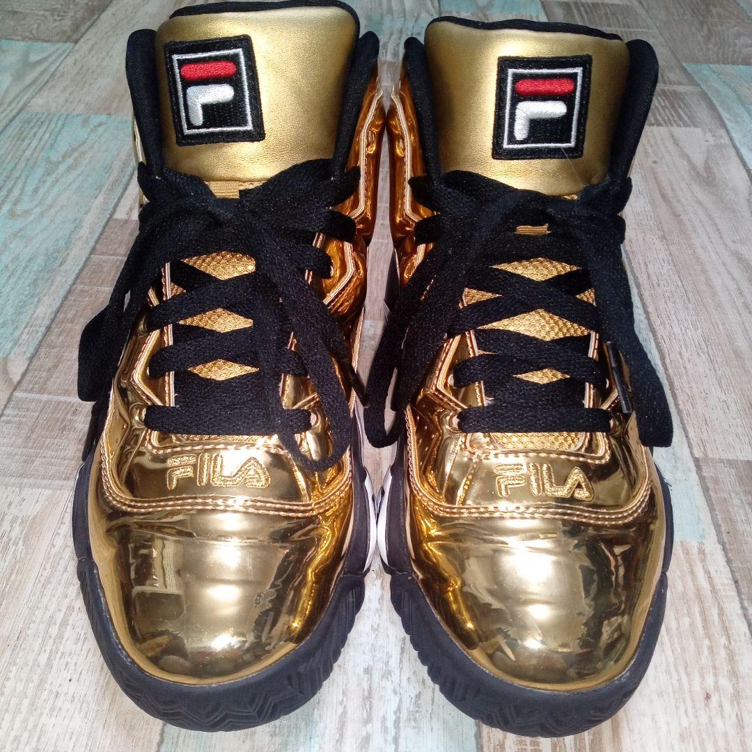 美品　FILA　24.5　ゴールドカラー　ハイカット　MB　フィラ　Y2K