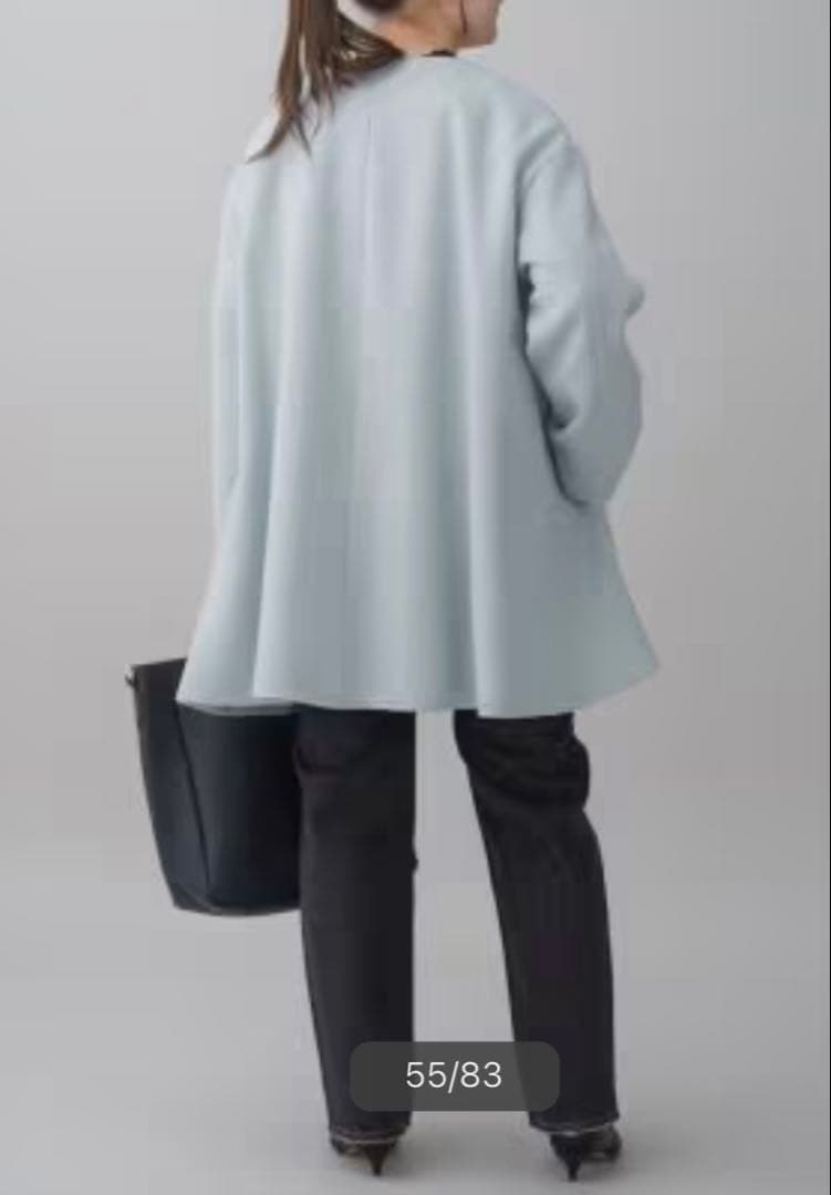 試着のみイエナ24aw シャルムビーバーAラインコート サックスブルー