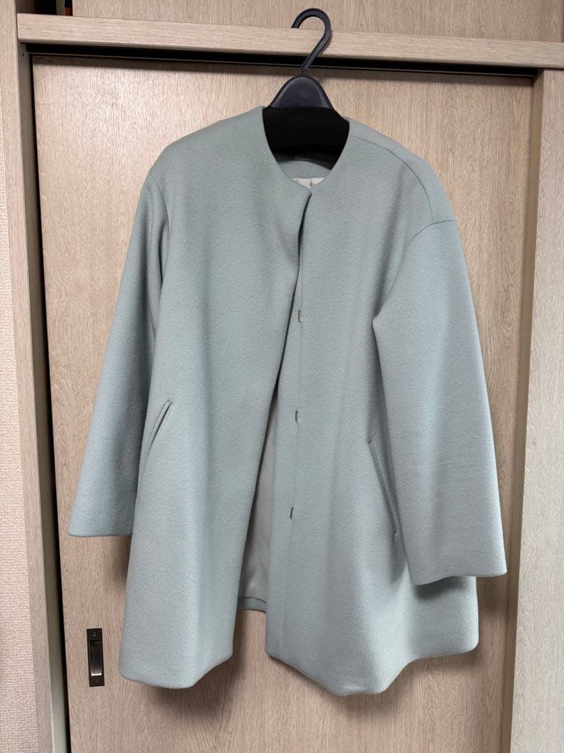 試着のみイエナ24aw シャルムビーバーAラインコート サックスブルー